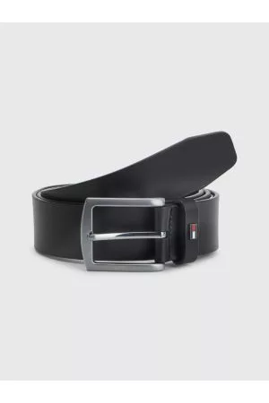 Tommy Hilfiger Heren Riemen - Denton leren riem met geëmailleerde vlag