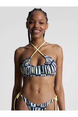 Tommy Hilfiger Dames Halter bikini's - Bralette halter-bikinitop met spell-out-print