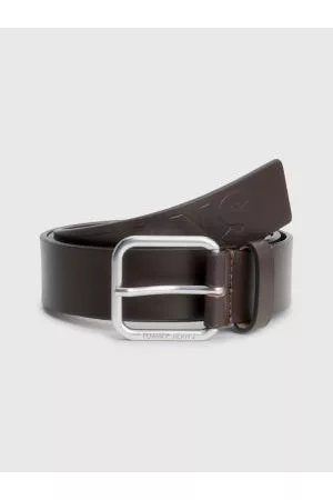 Tommy Hilfiger Heren Riemen - Finley leren riem met logo in reliëf