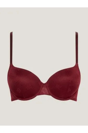 Tommy Hilfiger Ultra Soft Push-up Bh Zonder Beugel in het Rood