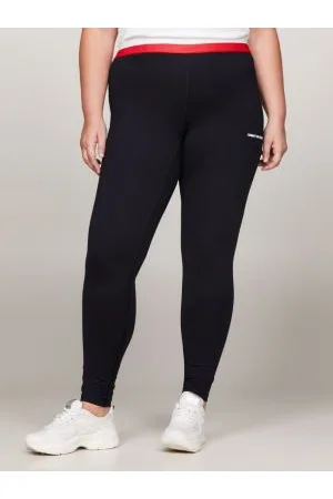 Threadbare Fitness Plus Gym leggings With Contrast Stitching in Black