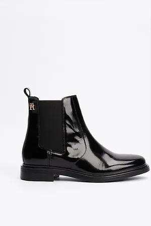 Tommy Hilfiger Chelsea boot van lakleer