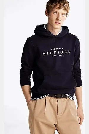 Tommy Hilfiger Hoodie met drukknoopsluiting en logo