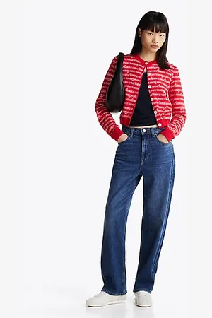 Tommy Hilfiger Layla high rise slim straight jeans met fading