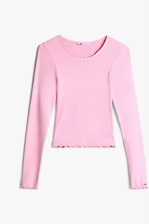 Tommy Hilfiger Longsleeve T-shirt met geschulpte rand