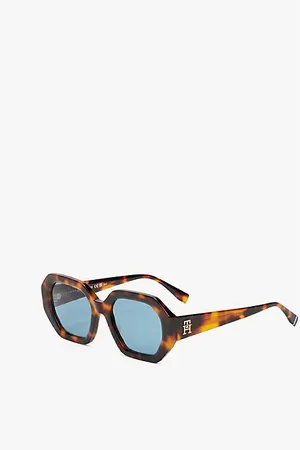 Tommy Hilfiger Zeshoekige zonnebril met tortoise-motief