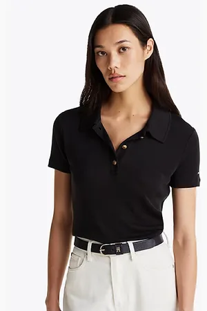 Tommy Hilfiger Slim fit polo met goudkleurige knopen