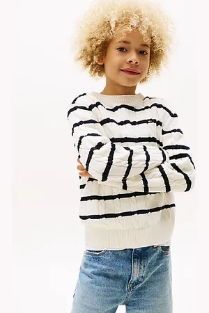 Tommy Hilfiger Kabelgebreide trui met ronde hals