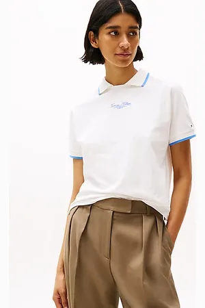 Tommy Hilfiger Polo met ronde hals en logo