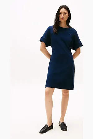 Tommy Hilfiger Mini-jurk met ceintuur en korte mouwen
