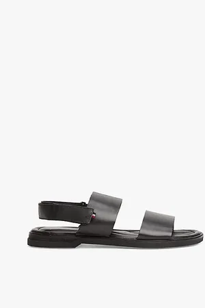 Tommy Hilfiger Leren signature-sandaal met dubbele band