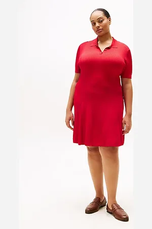 Tommy Hilfiger Curve geribde mini-polojurk