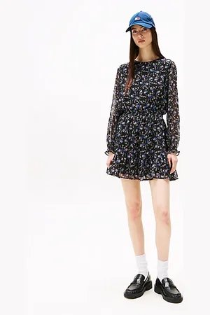 Tommy Hilfiger Chiffon mini-jurk met bloemenprint