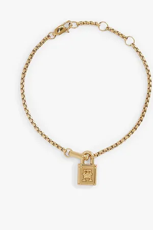Tommy Hilfiger Vergulde armband met hangslotje
