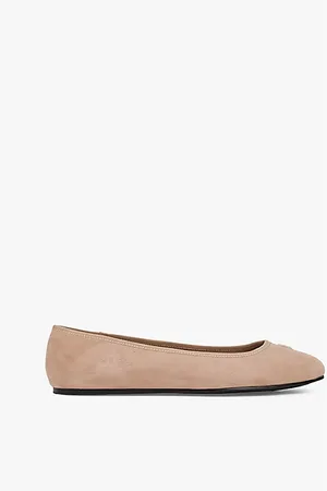 Tommy Hilfiger Suède ballerina met TH-monogram