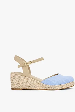 Tommy Hilfiger Chambray espadrille met sleehak