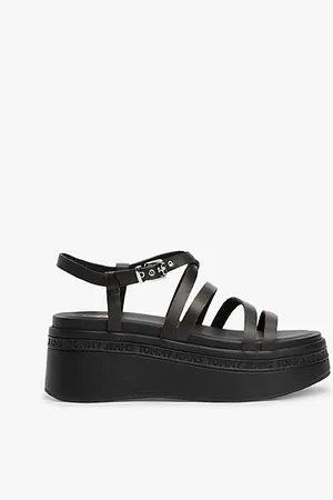Tommy Hilfiger Leren platformsandaal met bandjes