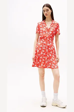 Tommy Hilfiger Slim fit mini-jurk met bloemenprint