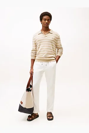 Tommy Hilfiger Harlem relaxed tapered broek van linnenmix