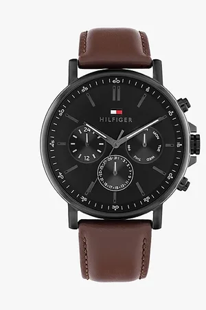 Tommy Hilfiger Horloge met zwarte wijzerplaat en leren band