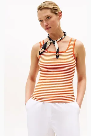 Tommy Hilfiger Geribde tanktop met vierkante hals