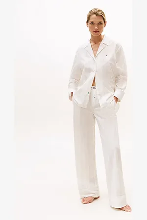 Tommy Hilfiger Poplin pyjamabroek met logo