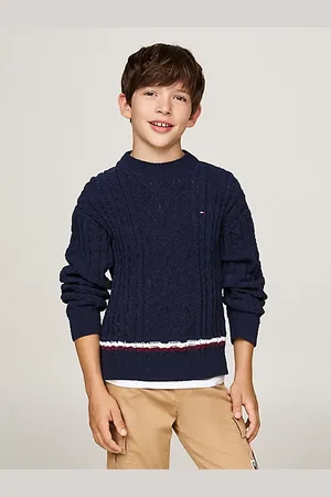 Tommy Hilfiger Kabelgebreide trui van chenille
