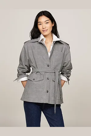 Tommy Hilfiger Blazer met Prince of Wales-ruit en riem