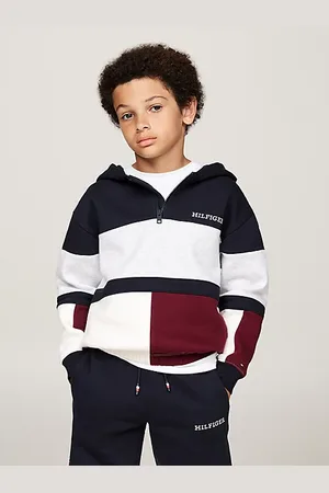 Tommy Hilfiger Colour-blocked hoodie met 1/4-rits