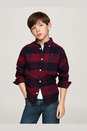 Tommy Hilfiger Geruit regular fit overhemd van flanel