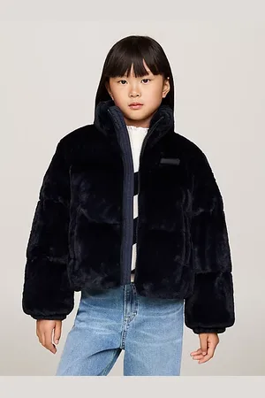 Tommy Hilfiger Relaxed fit pufferjack van imitatiebont