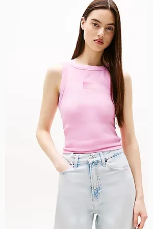 Tommy Hilfiger Geribde slim tanktop met kleurverloop-vlag