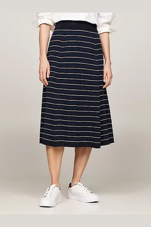 Tommy Hilfiger Gebreide A-line midi-rok met strepen