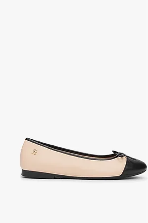 Tommy Hilfiger Leren ballerina met contrasterende neus