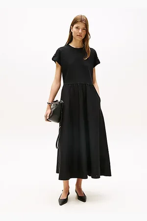 Tommy Hilfiger Midi-jurk met goudkleurige knopen