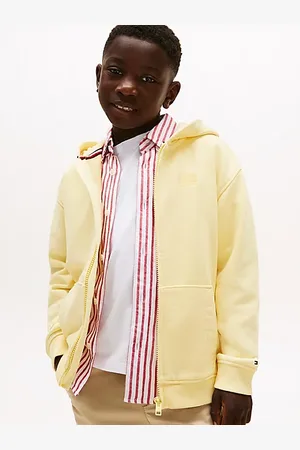 Tommy Hilfiger Hoodie met rits en geborduurde vlag
