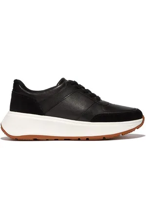 FitFlop F-mode Leather-Suede Platform Sneakers
