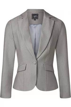 Glamour Bunny Business Babe Dames Blazers - 50s Diadora Suit Blazer in Gleamy Warm Grey
