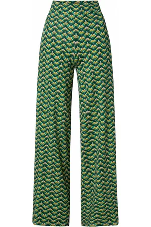 King Louie Dames Wijde broeken - Border Palazzo Brazza Pants in Jasper Green