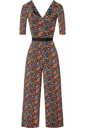 Blutsgeschwister Dames Playsuits - Flaming Heart Marlene Jumpsuit in Farmer's Flower