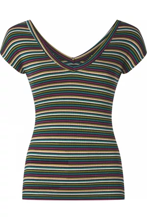 King Louie Dames Fleece truien - Double V Brunelli Stripe Top in Ponderosa Green