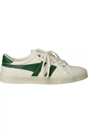 Gola Dames Sportschoenen - Mark Cox Tennis Sneakers in Off White and Dark Green
