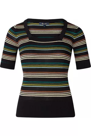 King Louie Riera Square Stripe Top in Black
