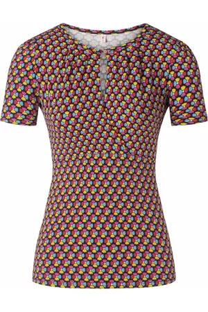 Blutsgeschwister Dames Tops - Criss Cross Coeur Top in Fleurs Dansantes