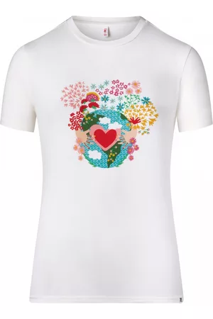 Blutsgeschwister Dames T-shirts - More Planet Less Plastic Shirt in Pure Soul White