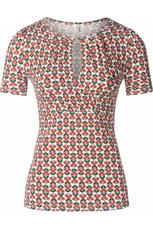 Blutsgeschwister Dames Tops - Criss Cross Coeur Top in Tarte de Framboise