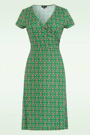 LaLamour Chrissy Cross jurk in groene bloem