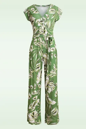 Smashed Lemon Rory jumpsuit in legergroen en lichtgroen