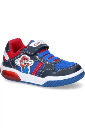 Geox Jongens Sneakers - Super Mario Blauwe Sneakers met Lichtjes