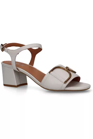 Geox Dames Hoge Sandalen - Eraklia Ecru Sandalen